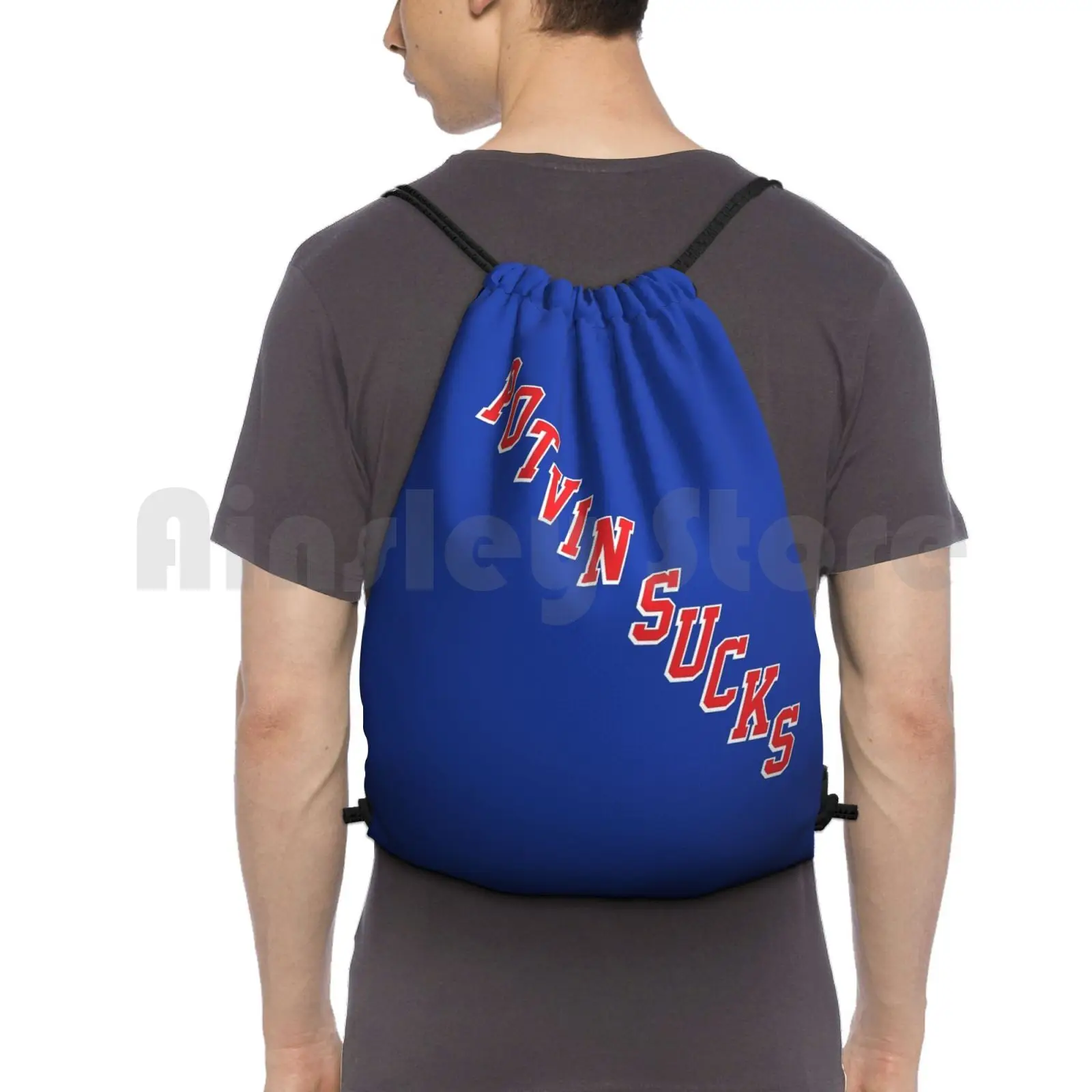 

Potvin Sucks Backpack Drawstring Bags Gym Bag Waterproof Islanders Hockey Rivalry Potvin Sucks Battle Of New York Gag