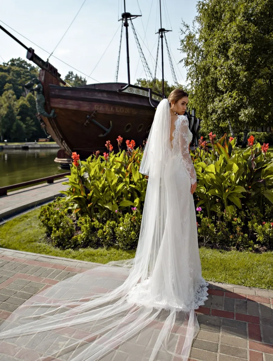 wedding dress with halter neckline Embroidered Halter Neck Satin Mermaid Wedding Dress with Bow Detail main image 1