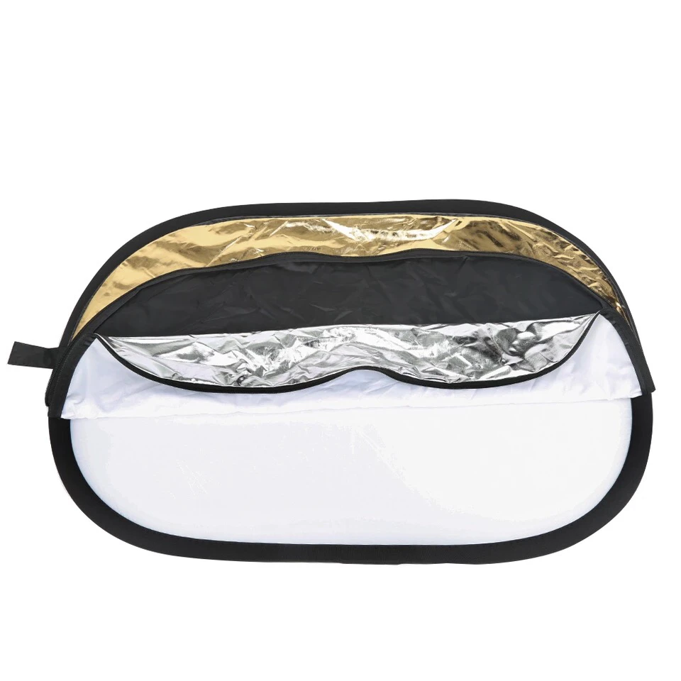 Godox-tablero de fondo 5 en 1, 60x90cm, Reflector rectangular redondo, disco difusor de iluminación plegable, negro, plata, oro y blanco