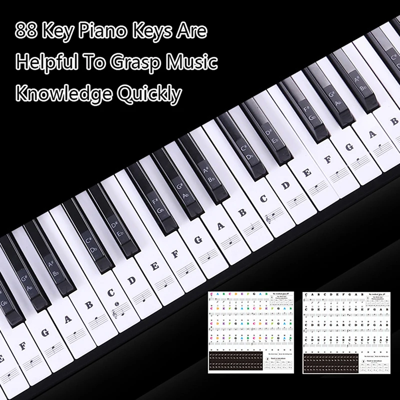 54 61 88 Keys Electronic Piano Keyboard Sound Name Stickers Key Sticker Piano Stave Music Decal Label Note Sticker