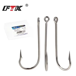 FTK Bent SEA Round 2335 Nickel Big Ringed Sea Hook 10#-20# 100Pcs/Box Hooks From Norway For Jigging Carp Fishhook Fishing Tackle