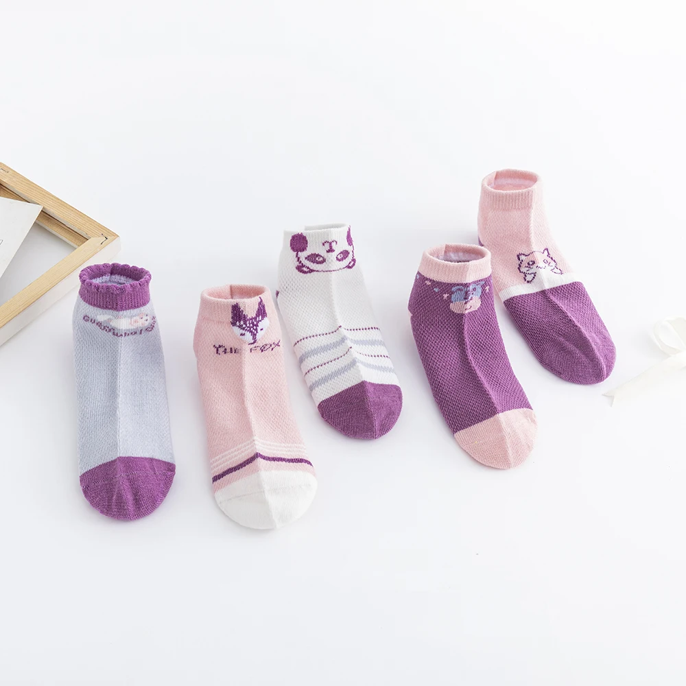 5Pairs/lot Baby Socks Summer Spring Kids Socks Cotton Animal Cute Thin Socks Lovely Girls Boys Mesh Socks