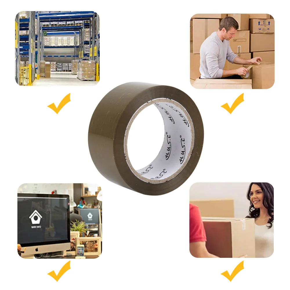 6ロールブラウン粘着テープ48ミリメートル * 100mパッケージ、輸送、エクストラストロングと耐熱テープ梱包粘着シール