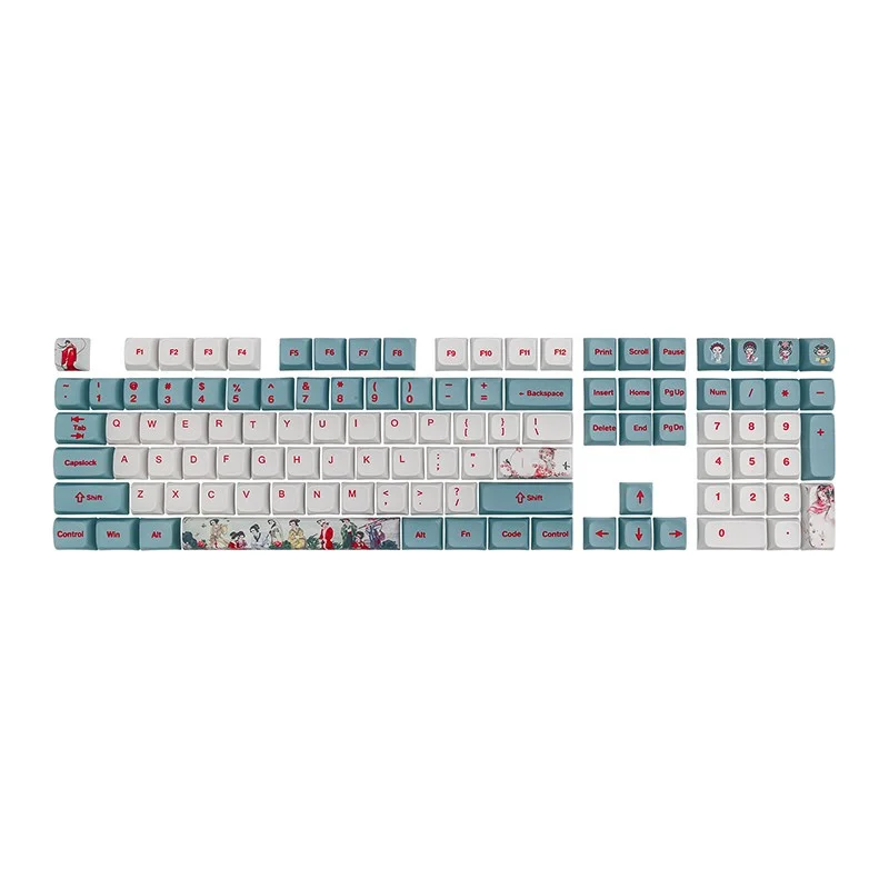 Fashionable Personality Huadan Opera Theme PBT Sublimation 104/108 XDA Profile  Satellite Shaft Opaque Keycaps