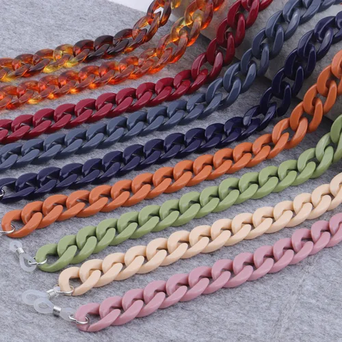 Nueva moda, cadenas acrílicas para gafas, soporte para cordón, cadena para gafas de sol de lectura, bandas largas para mujer, cadena colgante para el cuello, correa, cuerda