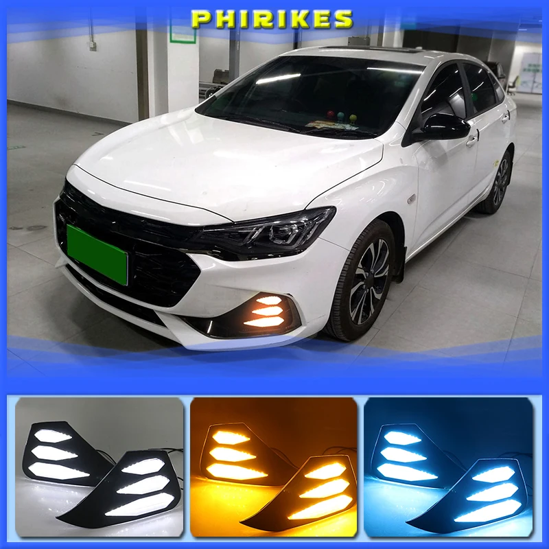 

1 Pair DRL LED Daytime Running Lights Fog Lamp Yellow Turn Signal Lamp For Chevrolet Monza RS 2019 2020