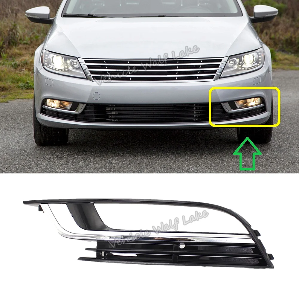 

Left Side Front Bumper Fog Lamp Light Grille Cover For Passat CC 2012 2013 2014 2015 2016 2017 Car-Styling