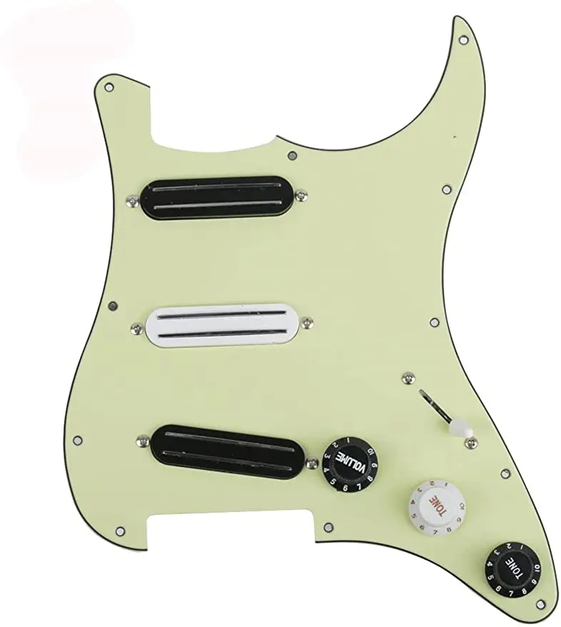 Upgrade Prewired Guitar Pickguard Configuration Black White SSS MINI Humbucker Pickups High Output DCR for Strat Guitar