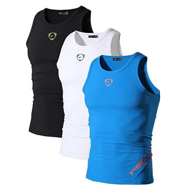 Jeansian – débardeurs de Sport, sans manches, pour course, gym, Fitness, LSL3306, packs, 3 pièces