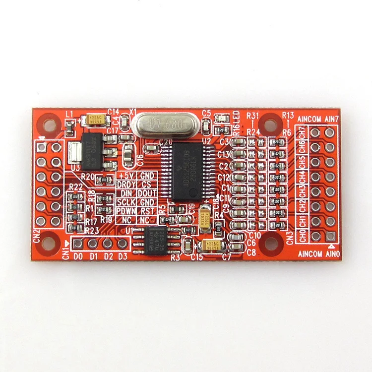 ADS1256 8-channel 24-bit ADC Data Acquisition Module Gain Programmable SPI Interface Single 5V Power Supply