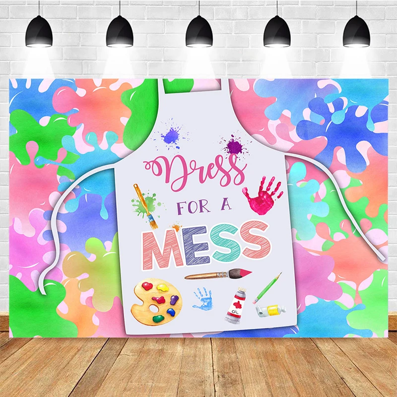 Mocsicka Oh Baby Photography Background Watercolor Crayon Drawing Board Decoration Props Child Portrait Photo Backdrop Banner