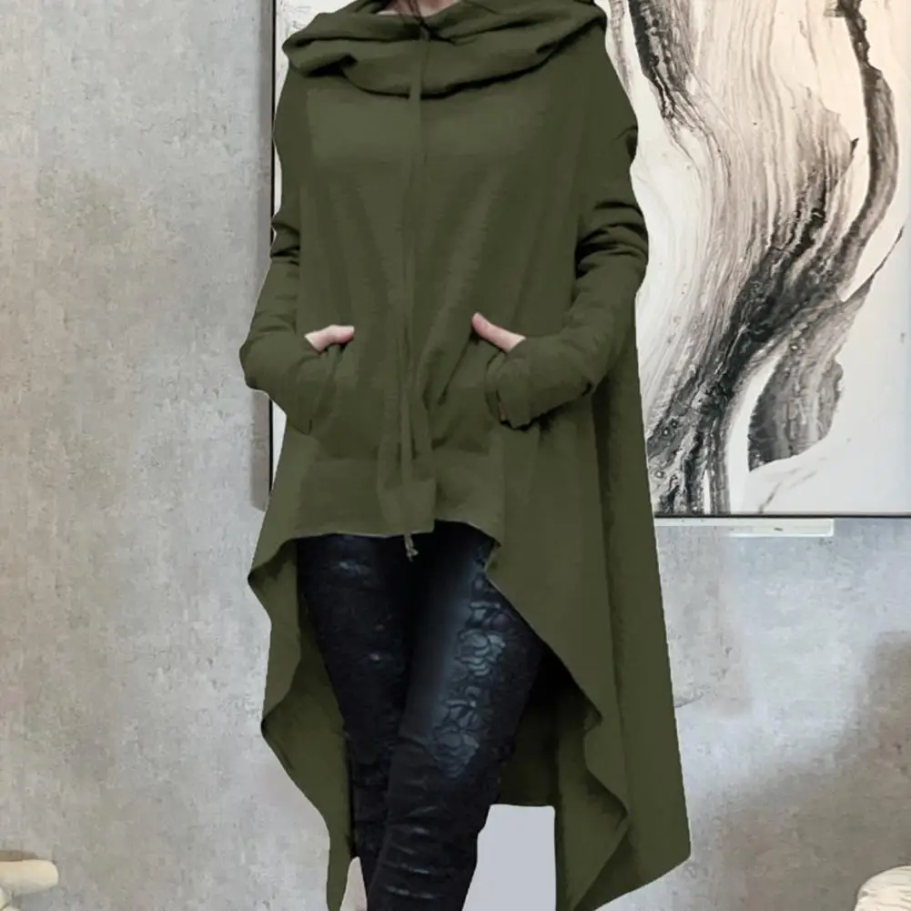 Autumn Long Hoodie Solid Color Hooded Elegant Sweatshirt  Vetement Femme Hoodies Women Casual Wear Streetwear