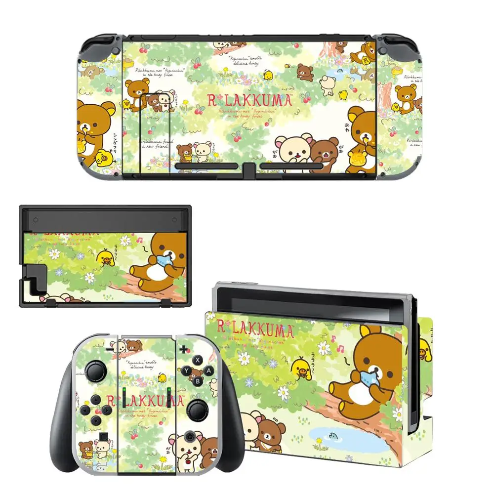 ملصقات نينتندو سويتش من Rilakkuma Korilakkuma ، ملصقات نينتندو سويتش ، ملصقات جلود لـ نينتندو سويتش كونسول اند جوي كون كونترول