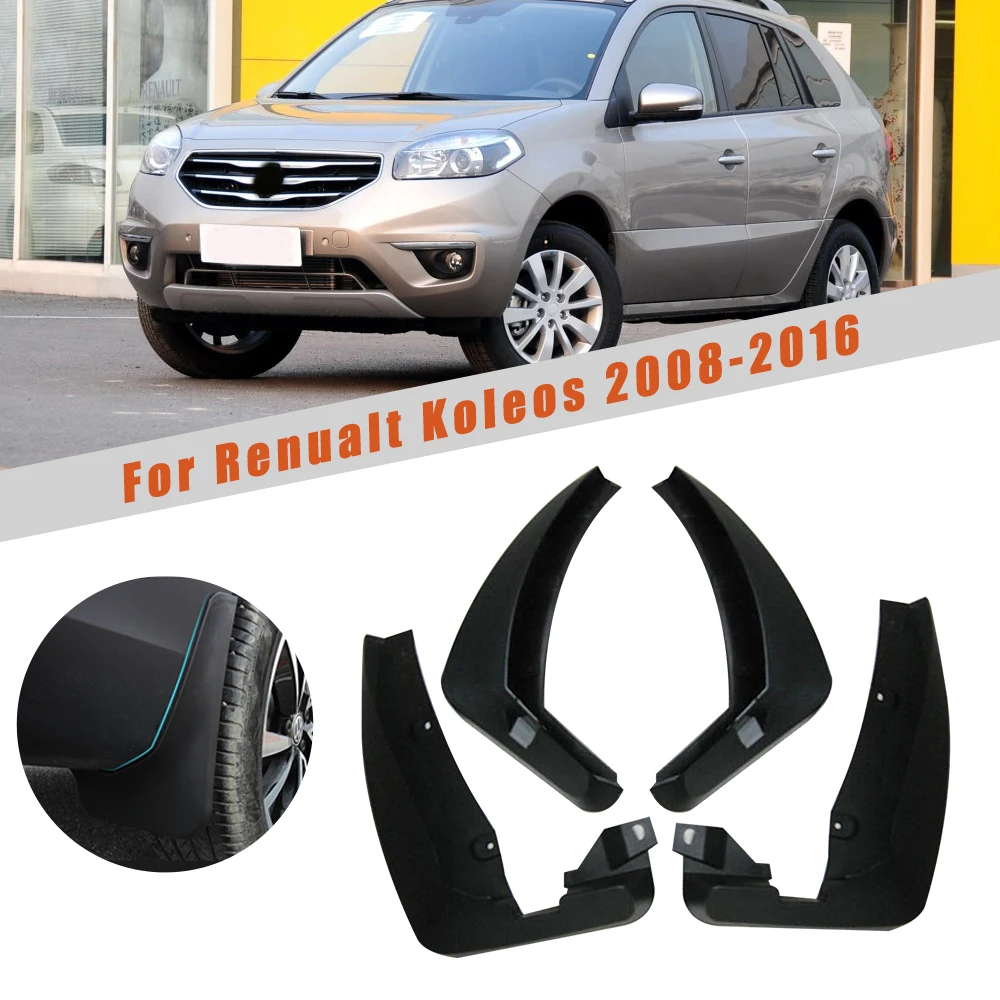 Car Mud Guards For Renault Koleos 2008-2013 2014 2015 2016 Splash Guards Over Fender Kit Car Styling Fender Accessories 4Pcs