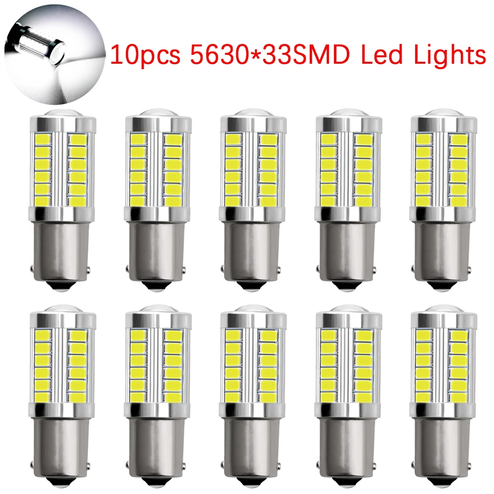 

10pcs 1156 BA15S P21W 1157 P21/5W BAY15D 7443 3157 LED Car Tail Bulb Brake Lights Reverse Lamp Daytime Running Signal Light 12V