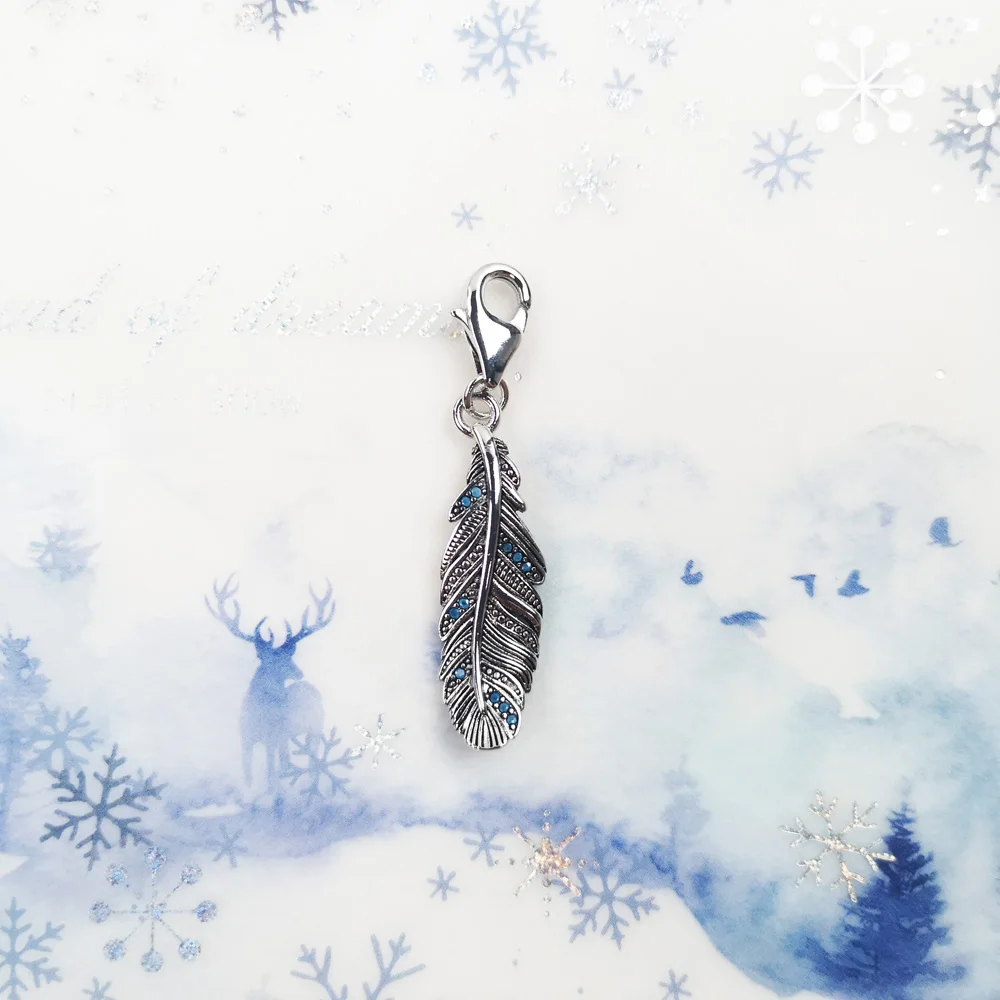 Crystal Heart Dreamcatcher Infinity Cross Mandala Flower Blue Feather Charm Pendant,2019 Jewelry Trendy 925 Sterling Silver Gift