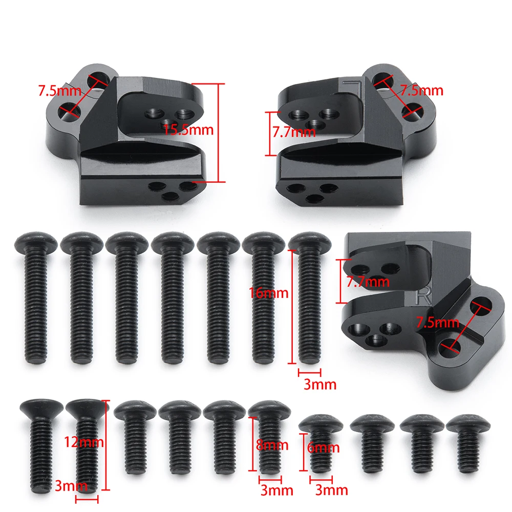 YEAHRUN Metal Chassis Center Skid Plate & Fixed Code Pull Bar Installation Base for 1/10 Axial SCX10 III AXI03007 AXI03006