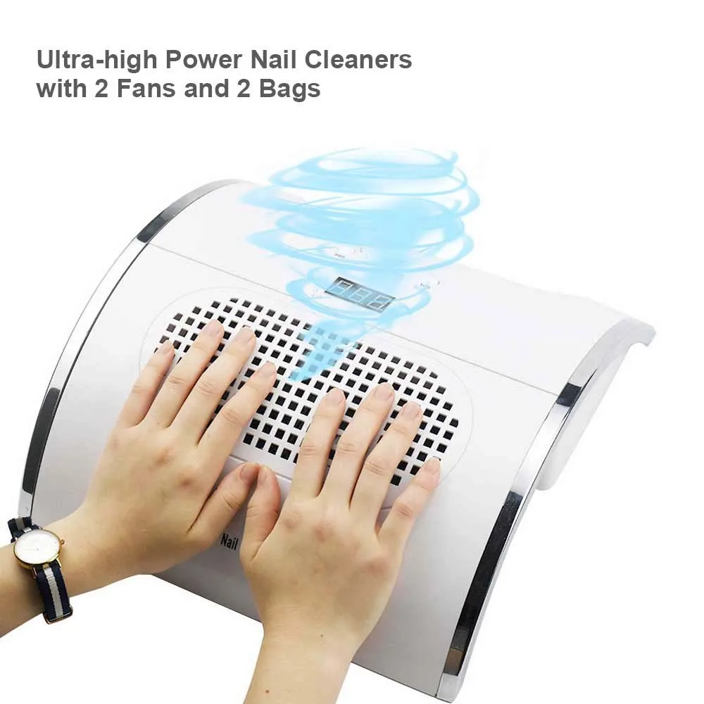 3-IN-1 Nail Lamp with Auto sensor Nail Dryer Powerful Nail Dust Collector Cleaner 80W Family Private Nail Salon Manicure