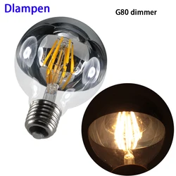 Ampoule G80 E27 6W Dimmer Led Filament Cob Bulb 110v 220v dimming Globe Edison Silver Top Mirror Shadowless Lamp home lighting