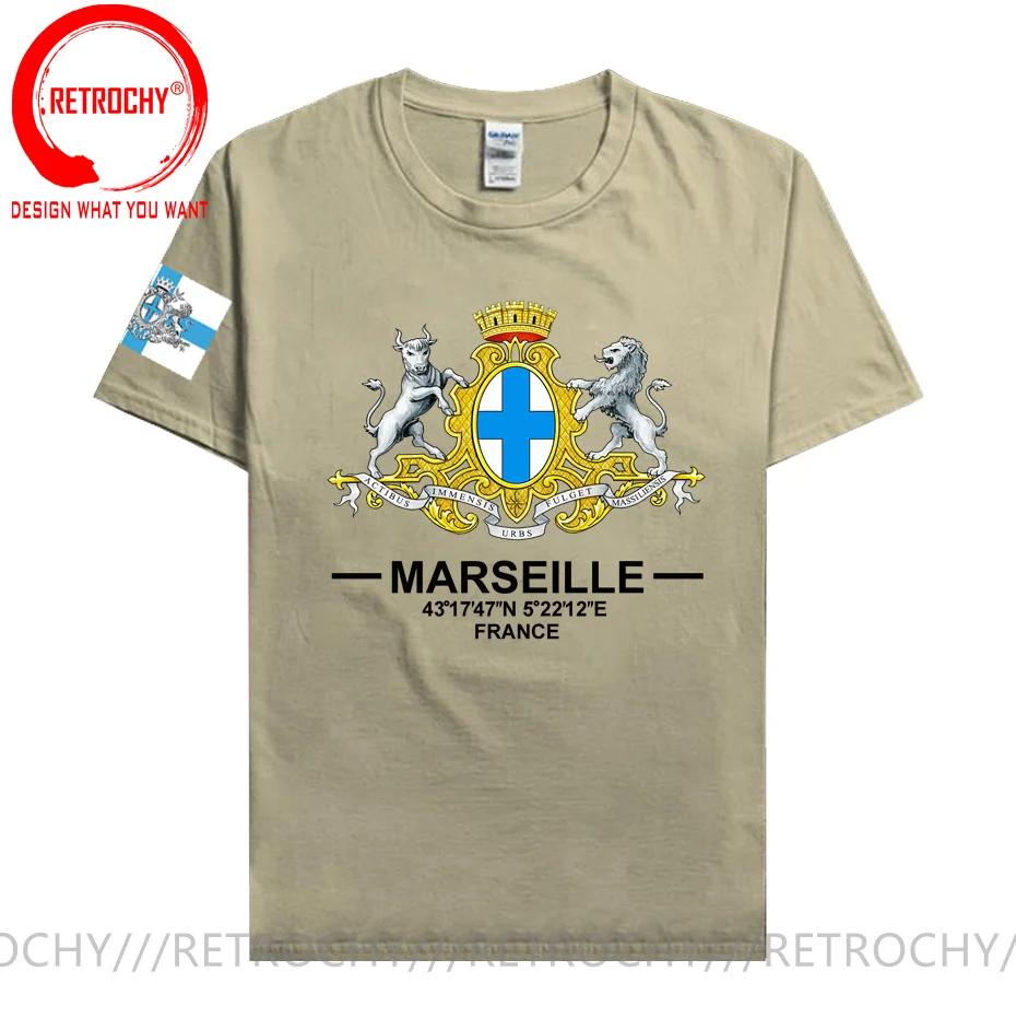 Marseille France Europe international tourist city Provence logo culture souvenir mens sports fashion t shirt tops cotton tshirt