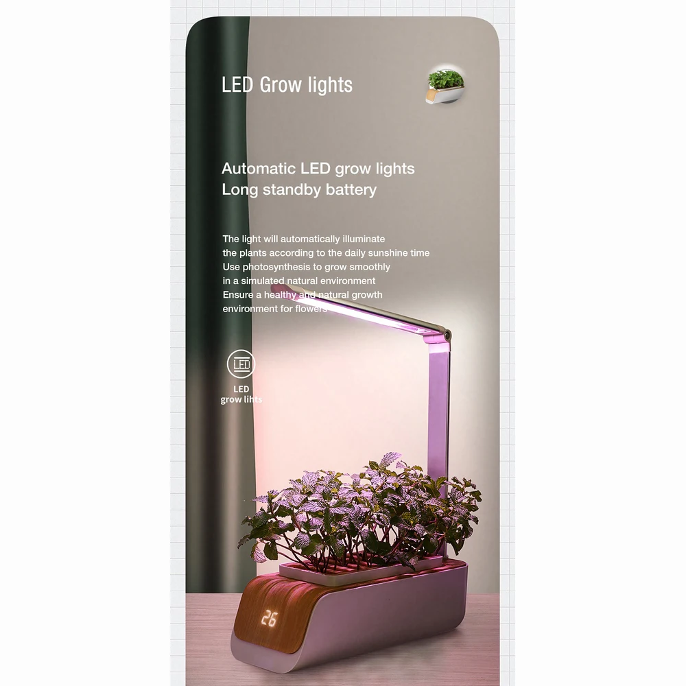 Hydroponics Growing System, Indoor Herb Garden Starter Kit with Led Grow Light, Smart Garden Planter for Home Kitchen, Automatic - Image 4