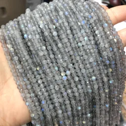 2/3/4mm Natural Faceted AAA Tiny Labradorite Stone Beads Rondelle Loose Spacer Beads For Jewelry Making Diy Earring Accessories
