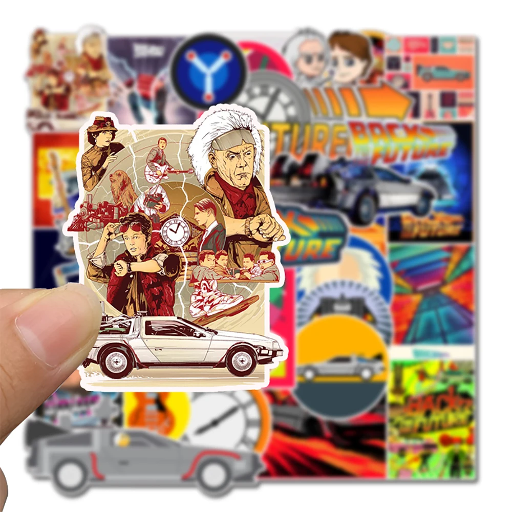 10/30/50PCS Back To The Future Cartoon Stickers Skateboard Motorcycle Luggage Guitar Waterproof Cool Decal Graffiti Stickers