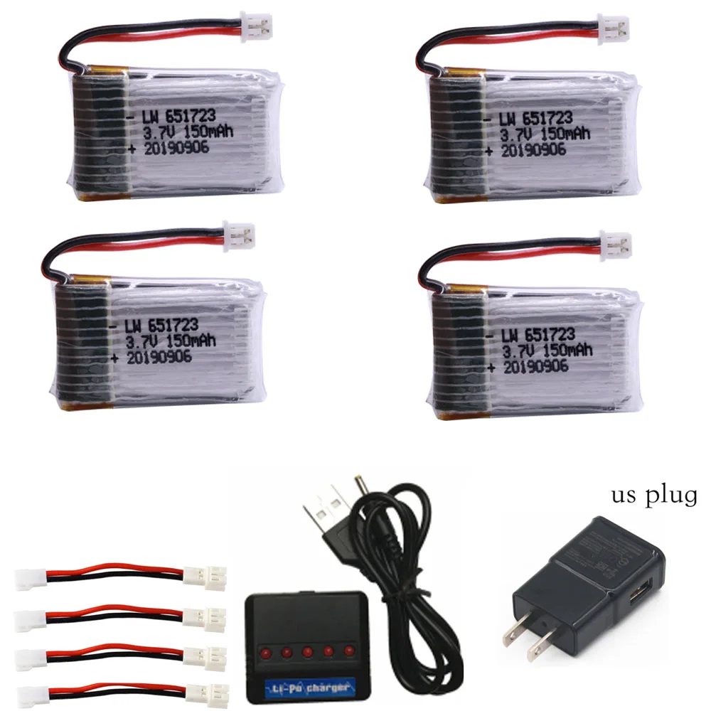 Bateria lipo 3.7V 150mAh dla H20 Syma S8 M67 U839 zdalnie sterowany Quadcopter części 3.7v bateria Lipo i ładowarka USB 5-in-1