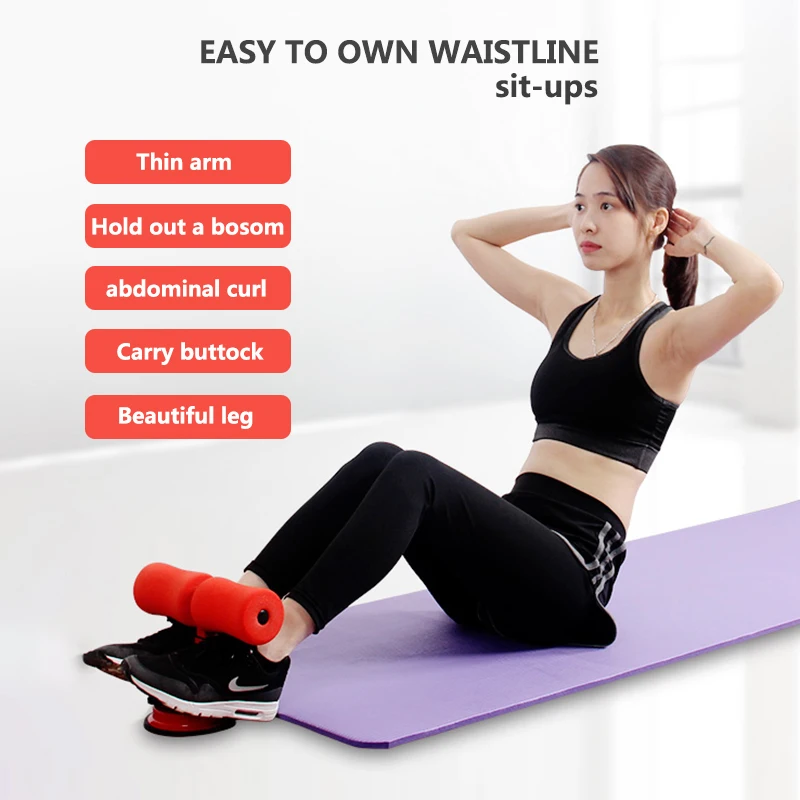 Abs Trainer Sit Up Bar Self-Suction Abdominal Curl Exercise Push-up Assistant Device Lose Weight Home Gym Fitness Equipment