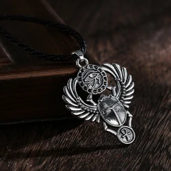 Kinitial Vintage Egyptian Scarab Pendant Necklace For Women Bijoux Animal Scarab Beetle Necklaces Collier Charm Choker Jewelry