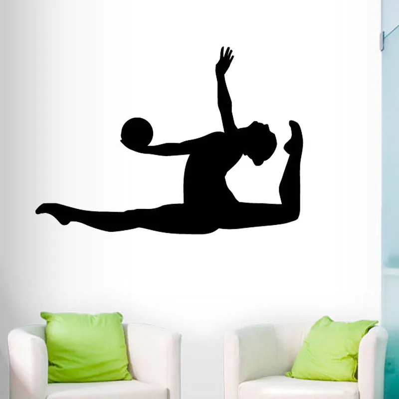 Rhythmic Gymnastics Ball Leap Wall Sticker Gym Sport Wall Decals Boys Girls Room Decoration Living Room Bedroom Vinyl Art Murals