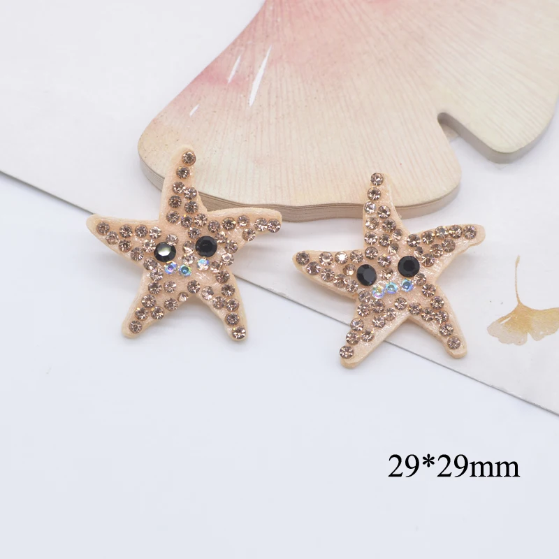 12Pcs Sea Starfish Octopus Whale Turtle Crab Hippocampus Rhinestone Patches for DIY Clothes Hat Headwear Hair Clips Bow Decor