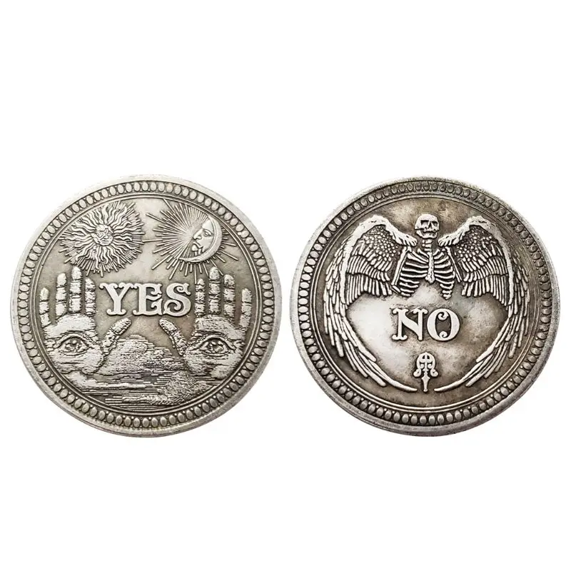 Sim ou sem caveira moeda comemorativa lembrança desafio moedas colecionáveis coleção arte artesanato
