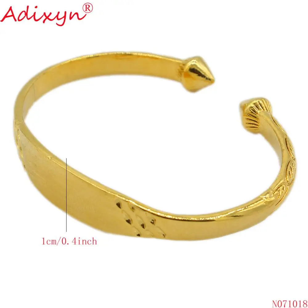 Adixyn 2pcs/lot Women Dubai Bangle 24K Gold Color Bracelet  African/ Arabic/Ethiopian Bride Wedding Jewelry N071018