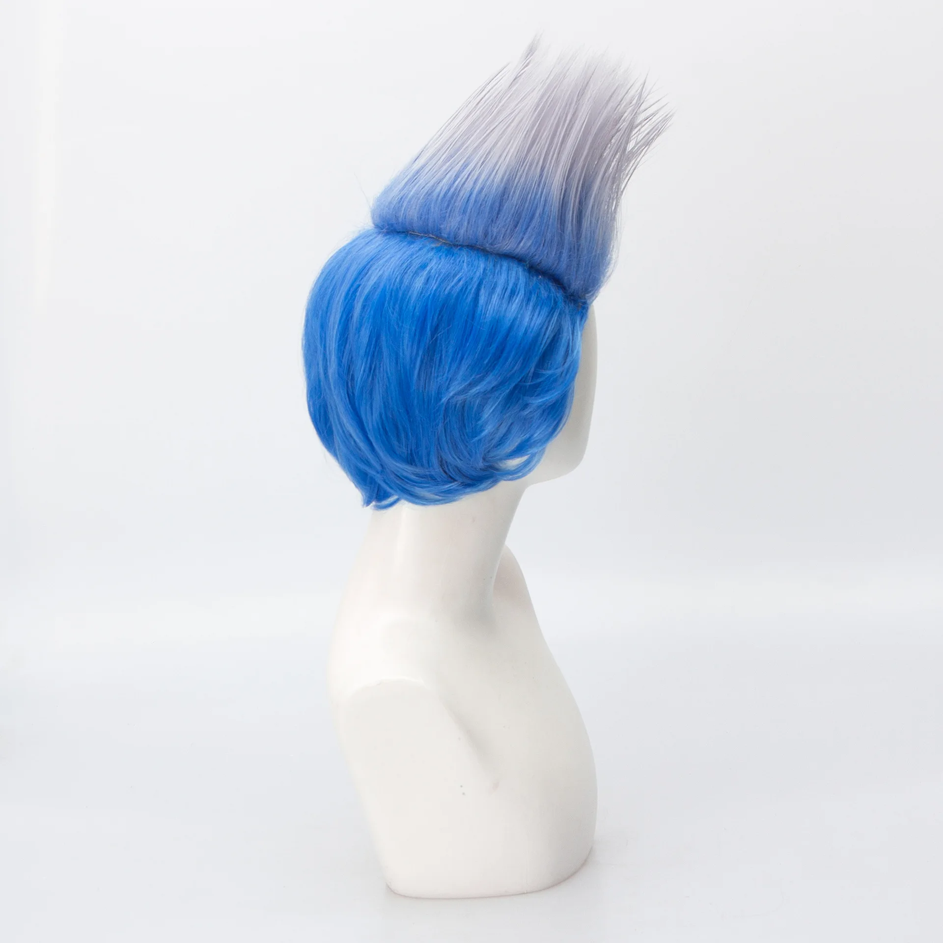 ลูกหลานฮาเดสคอสเพลย์วิกผมผู้ชายสั้นแซฟไฟร์สีฟ้าผมอะนิเมะวิกผมสังเคราะห์ทนความร้อนวิกผมฮาโลวีนแฟนซีปาร์ตี้คอสเพลย์
