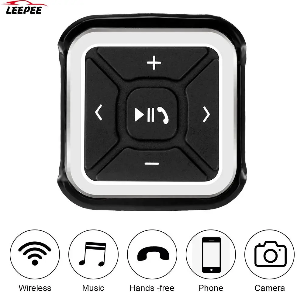 For Android IOS Wireless Bluetooth Media Button MP3 Music Player Car Steering Wheel Switch Remote Control Automotive Accessories