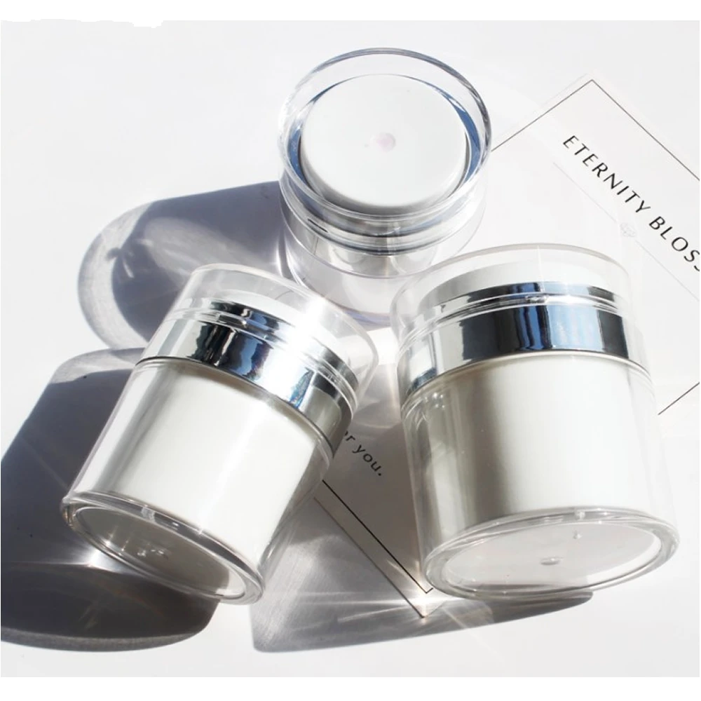 1pc 15g 30g 50g Cosmetic Jar Empty Acrylic Cream Cans,Press Cream Jar,Vacuum Bottle,Sample Vials,Airless Cosmetic Container New
