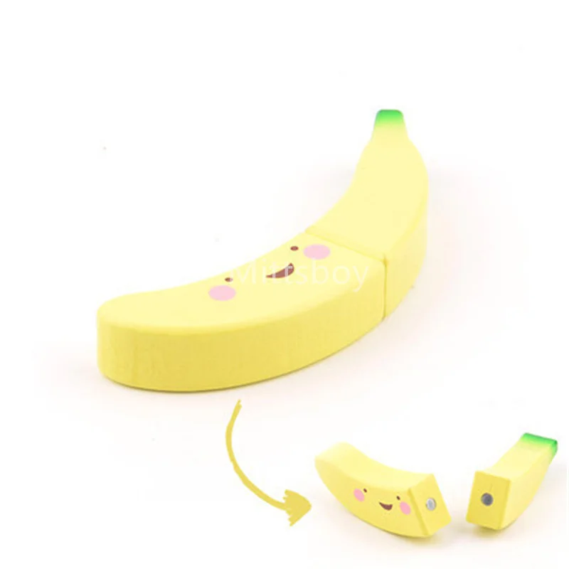 Simulation Magnetic Montessori Fruit Play House Strawberry Watermelon Banana Durian Seasoning Baking Toy Wooden Educational Toys