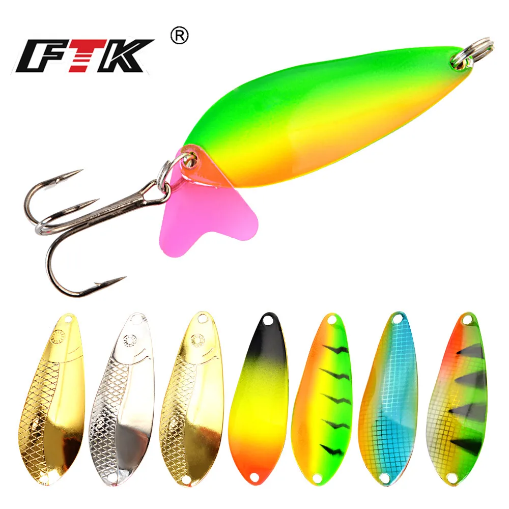 18g 28g 30g Double Metal Spoon Bait Fishing Lure With Treble Hook Hard Artificial Bait Fishing Jig Spoon Lure Wobblers