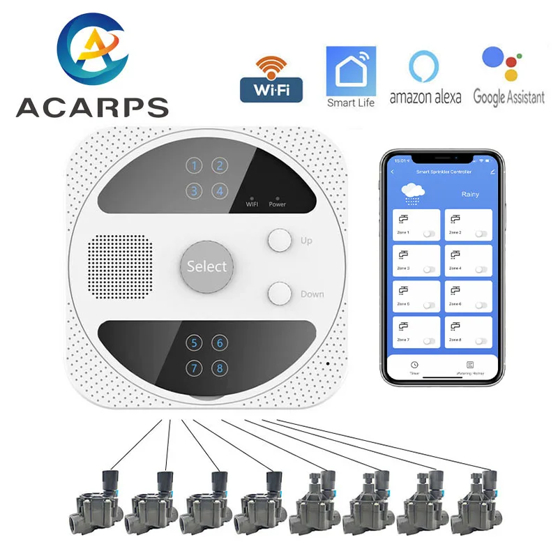 WiFi Smart Voice Irrigation Controller Smart Irrigation Solenoid Valve Watering System Garden Irrigation Timer