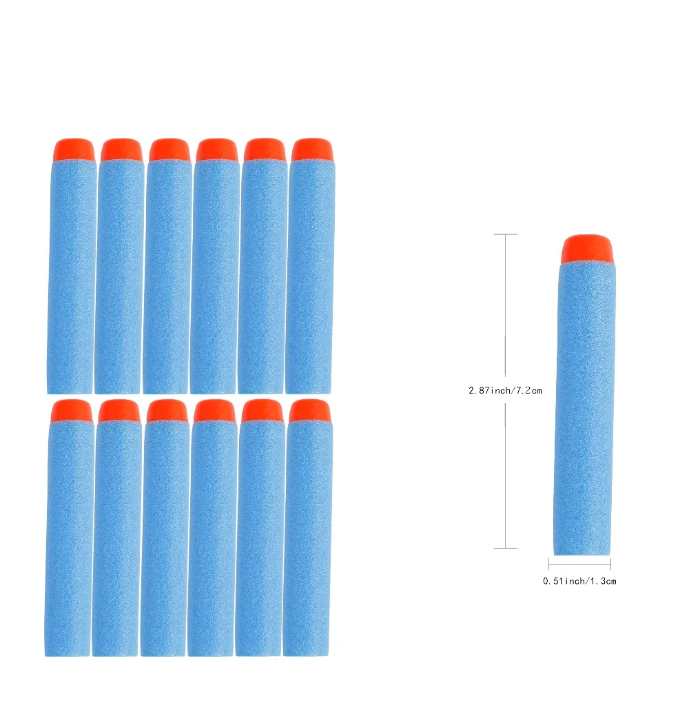 100PC For Nerf Bullets Soft Hollow Hole Head 7.2cm Refill Darts Toy Gun Bullets for Nerf Series Blasters Xmas Kid Children Gift