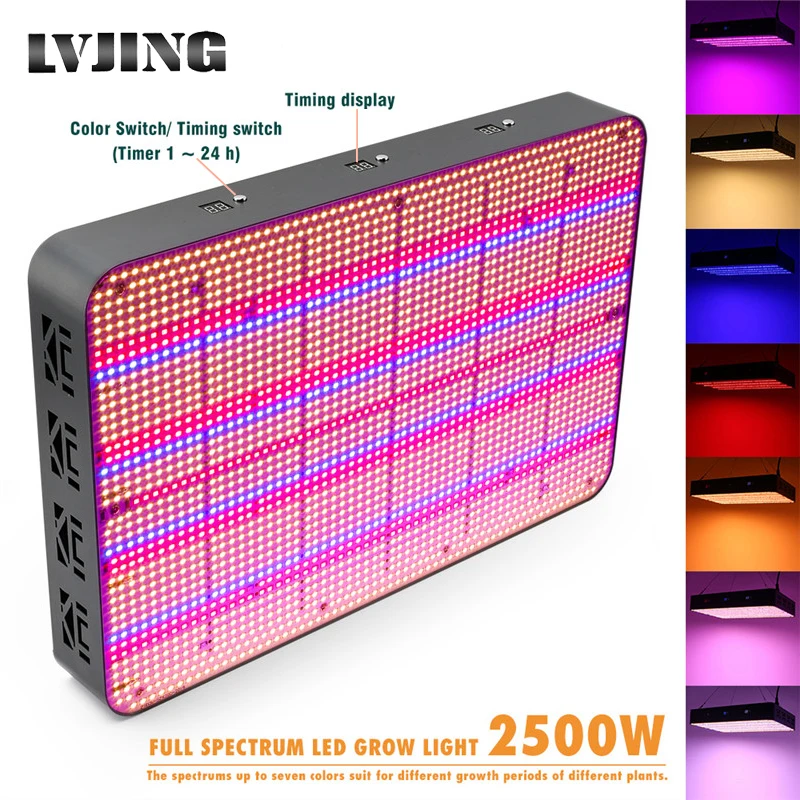 

2580 Leds Full screen LED Grow Light Full Spectrum 2500W Timing For Indoor Plant Flower Veg Hydroponics Grow Tent 7 Color Change