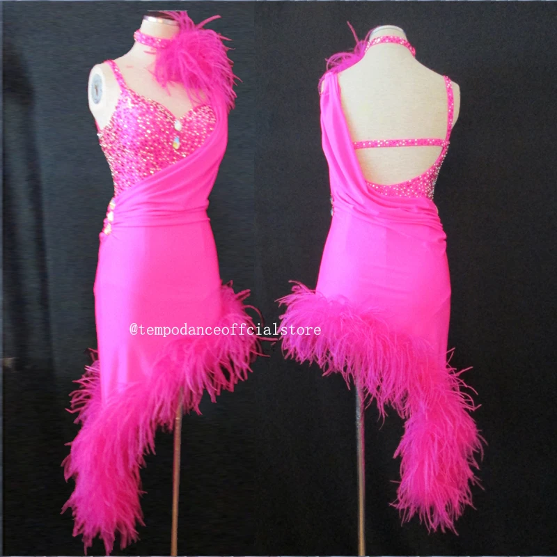 NEW Latin Dance Dress Tango Salsa Samba Dance Dress Latin Dance Wear cha cha Dance Dress Sexy V Neck Special color