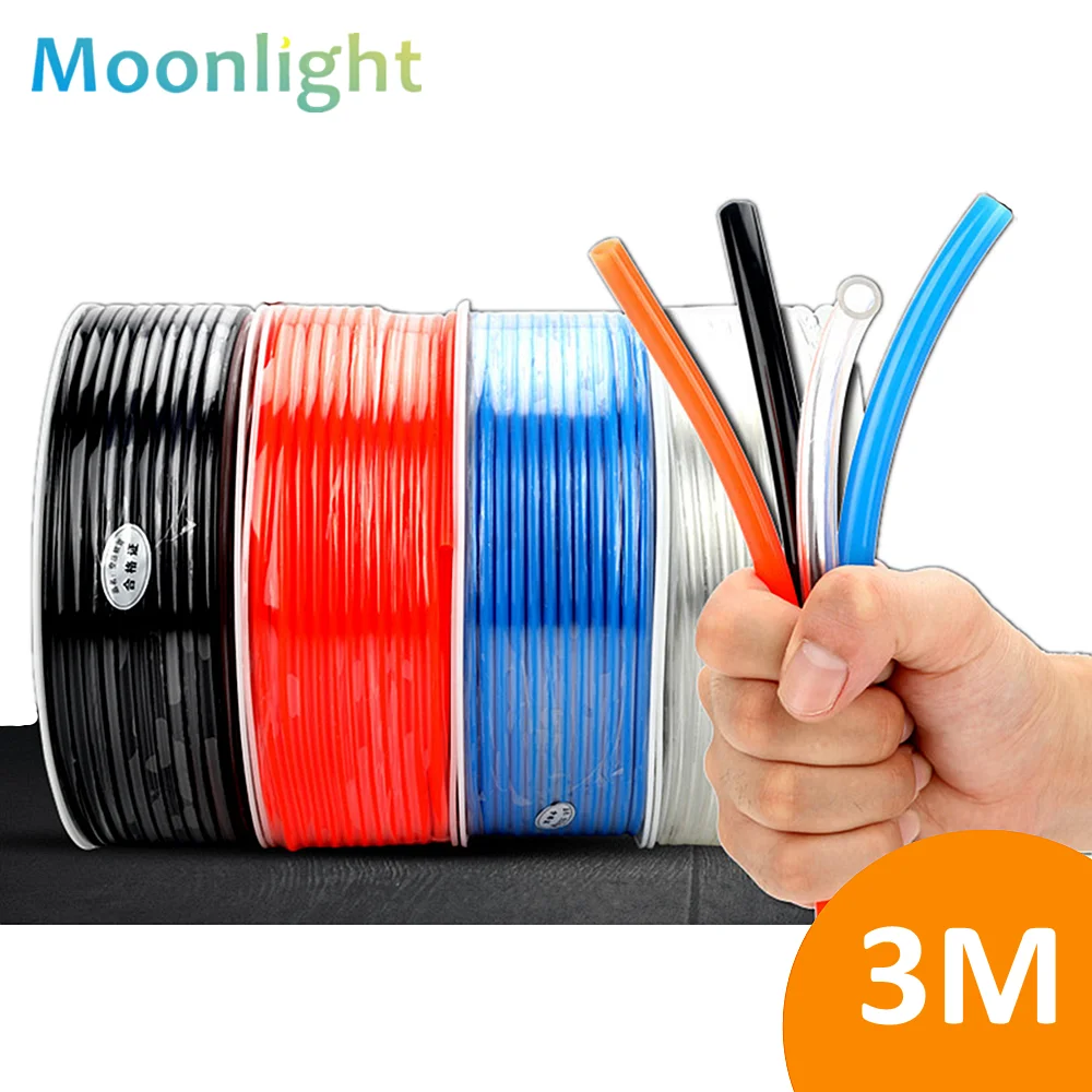 3M 3 meter Pneumatic Hose PU Pipe 4 * 2.5 mm 6 * 4 mm 8 * 5 mm 10 * 6.5 mm 12 * 8 14 * 10 mm 16 * 12 mm Air Tube Compressor Hose