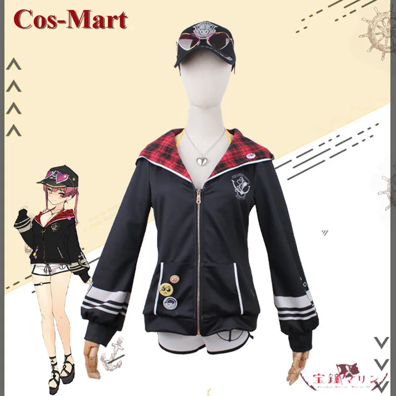 Cos-Mart Anime Vtuber Hololive Houshou Marine Cosplay Costume Sweet Cute Swimsuit Uniforms Activity Party Role Play Clothing