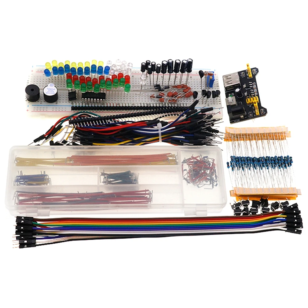 مكون إلكترونيات لمجموعة اردوينو مع 830 نقطة التعادل لوحة الخبز كابل المقاوم مكثف LED الجهد