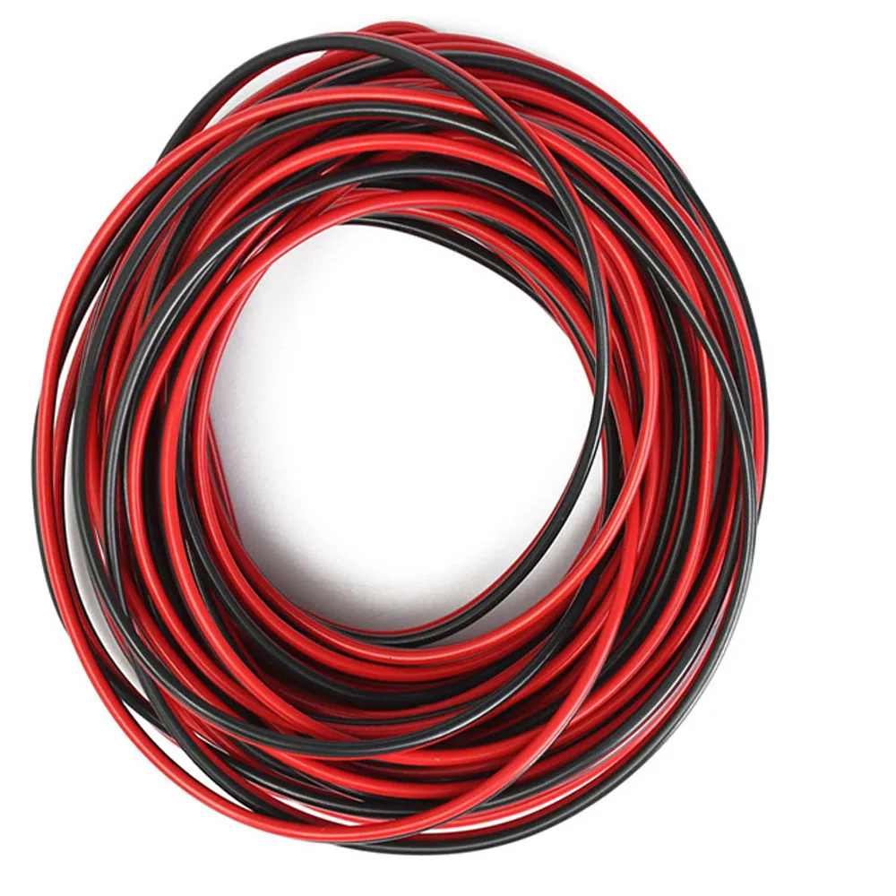 AWG22 0.3mm2 2pins Electrical Extension Wire Electric Cable Red Black National Standard Copper Wiring LED Extend Cord 5M 10M 50M