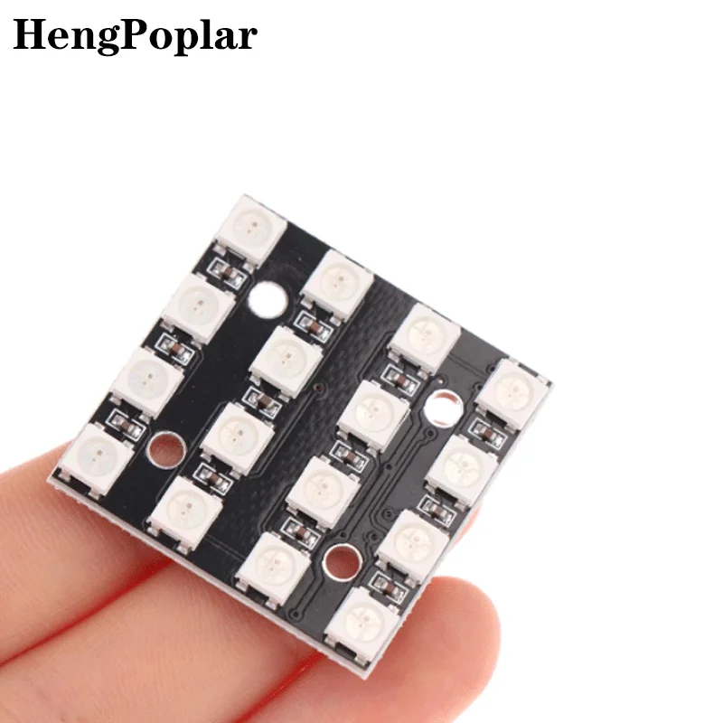 Módulo de Panel de lámpara LED RGB, 100 piezas, CJMCU-2812 x 4 bits, 5V, 16 bits, LED arcoíris preciso