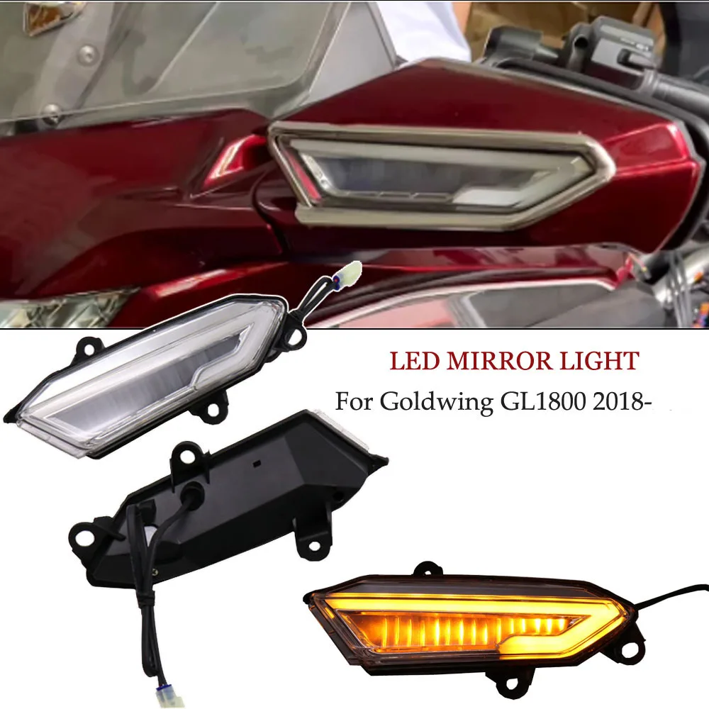 

Gold Wing Motorcycle LED Front Side Rearview Mirror Turn Signal Indicator Light For Honda Goldwing GL1800 GL 1800 F6B 2018-2020