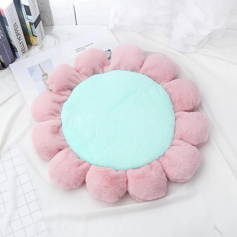 Nordic Warm Padded Flower Mat Waterproof Washable Round Floor Rug Carpet Baby Crawling Mat Baby Play Pad Kids Girl Room Decor